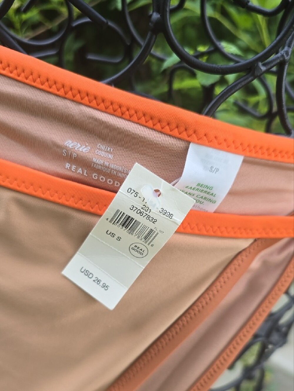 NWT aerie Tan Bikini with Orange Trim Two-Piece Set Size XS - Picture 2 of 4